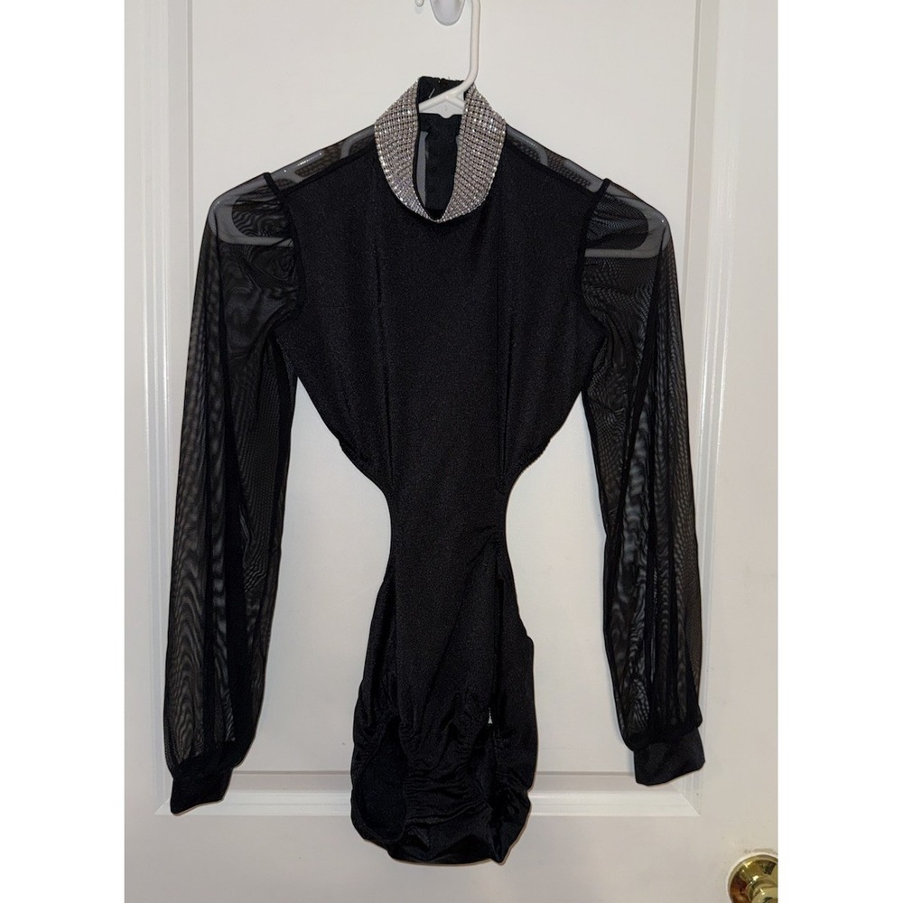 Kelle Black Costume With Rhinestone Neck Size Large Child